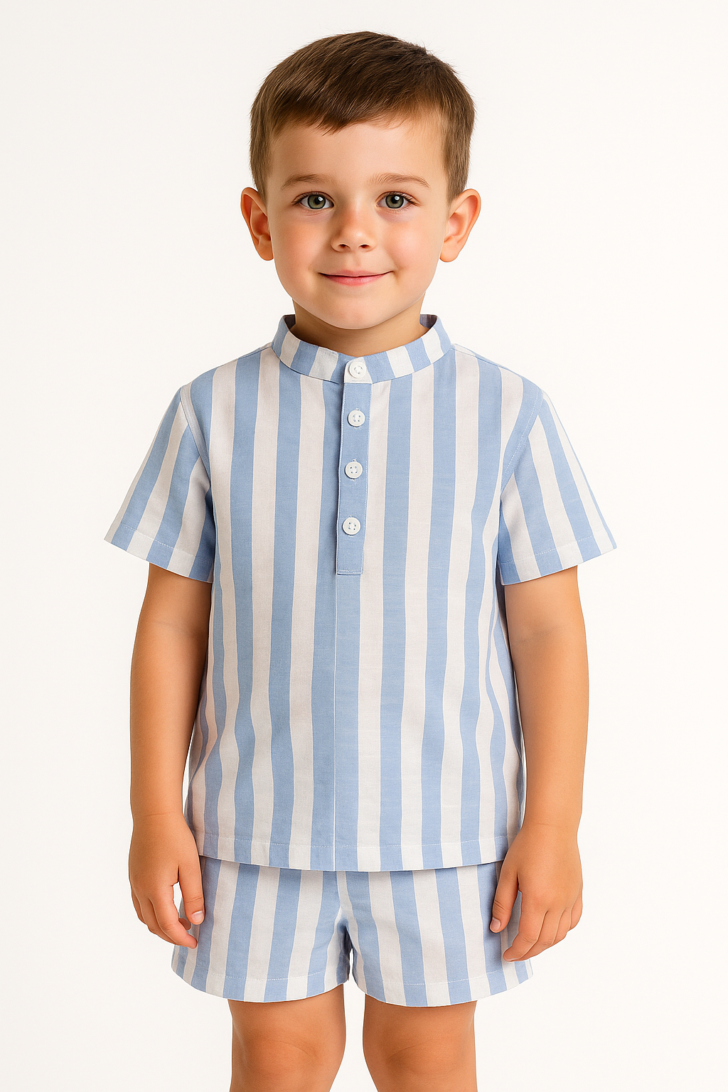 Pack X3 Conjunto rayado camisa y short