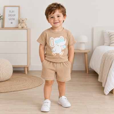Pack X3 Conjunto remera Morley bordada con short