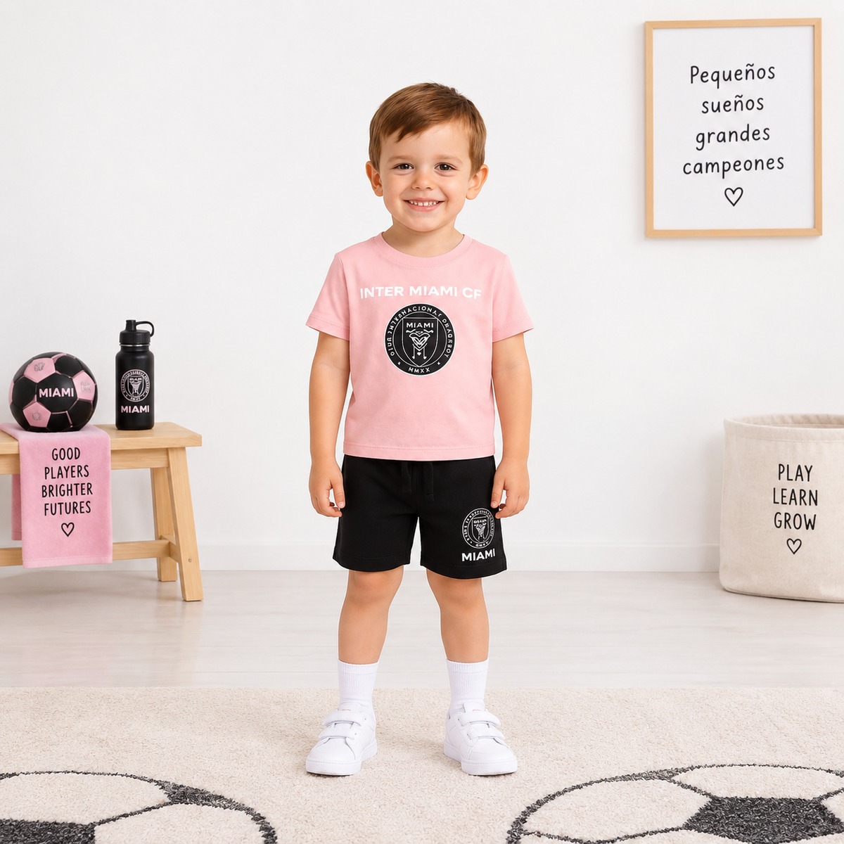 Pack X3 Conjunto remera combinada y short Messi