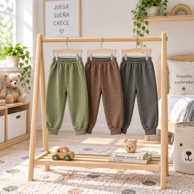Pack X3 pantalon de darlon soft rayado
