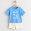 Pack X3 Conjunto Remera y short Celeste