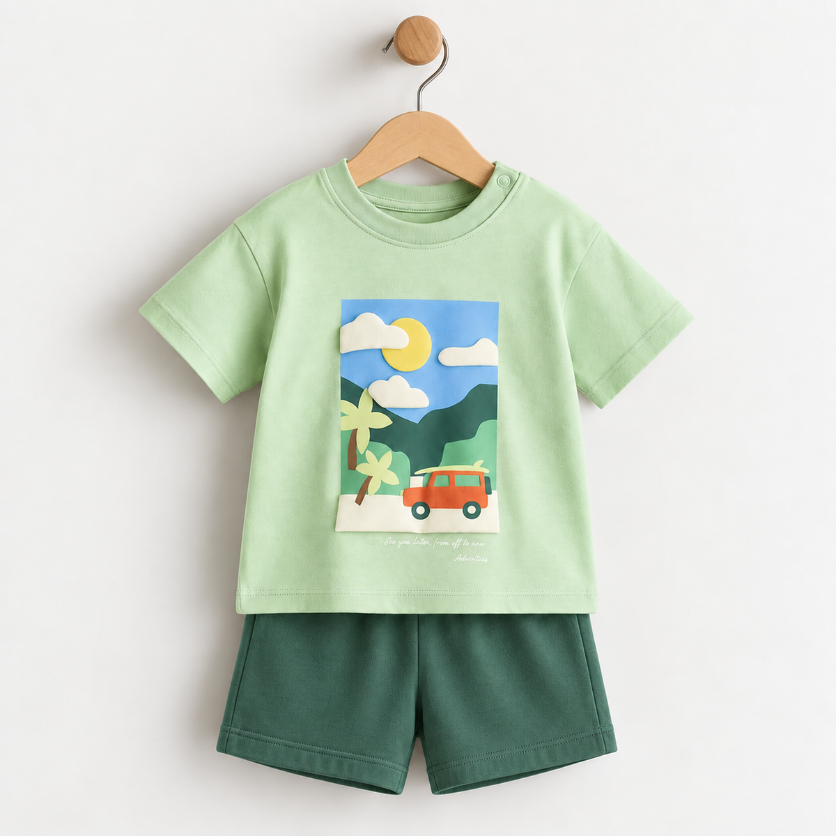 Pack X3 Conjunto Remera y short Verde