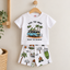 Pack X3 Conjunto remera con estampa y short estampado Bosque