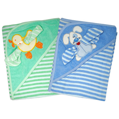 Pack x5 Capucha Towel Rayada Bordada con babita