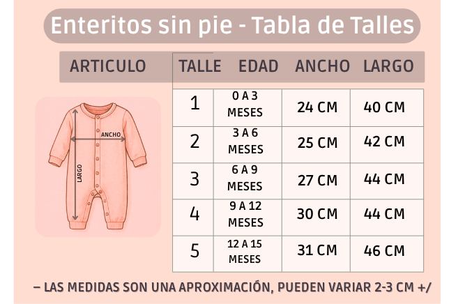 Pack X5 Enterito de Plush Bordado sin Pie