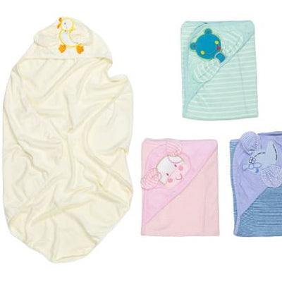Pack x5 Capucha Towel Rayada Bordada con babita