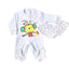 Pack X5 Enterito Prematuro Manga Larga con Estampa y Babero bandana