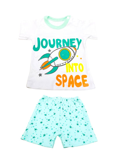 Pack X5 Conjunto remera con estampa y short estampado