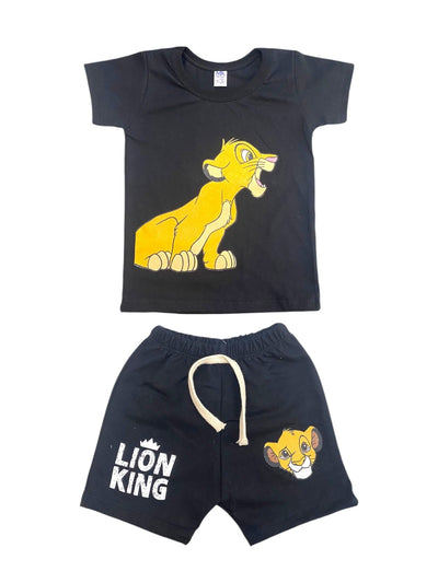 Pack X5 Conjunto 2 piezas remera con estampa y short Rey Leon