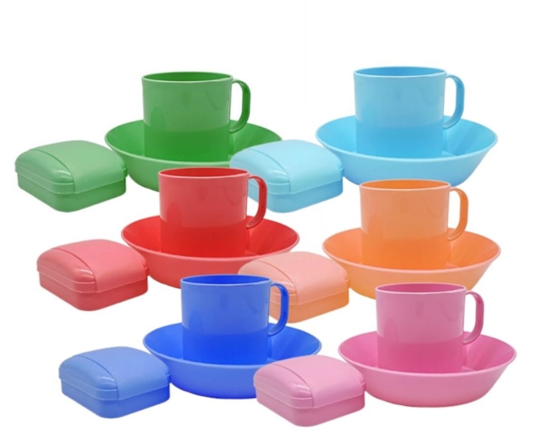 Pack X5 Kit Colegial plato, taza y jabonera