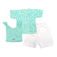 Pack x6 - 10 Conjunto de 3 piezas batita manga corta shorcito y gorrito en caja
