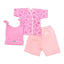 Pack x6 - 10 Conjunto de 3 piezas batita manga corta shorcito y gorrito en caja