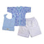 Pack x6 - 10 Conjunto de 3 piezas batita manga corta shorcito y gorrito en caja