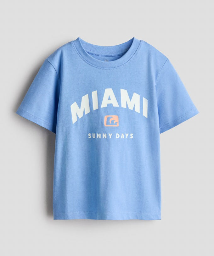 Pack X2 Remera Miami Celeste