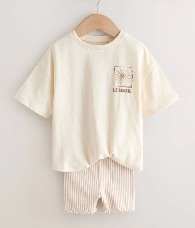 Pack X3 Conjunto Remera con estampa Solei y Short
