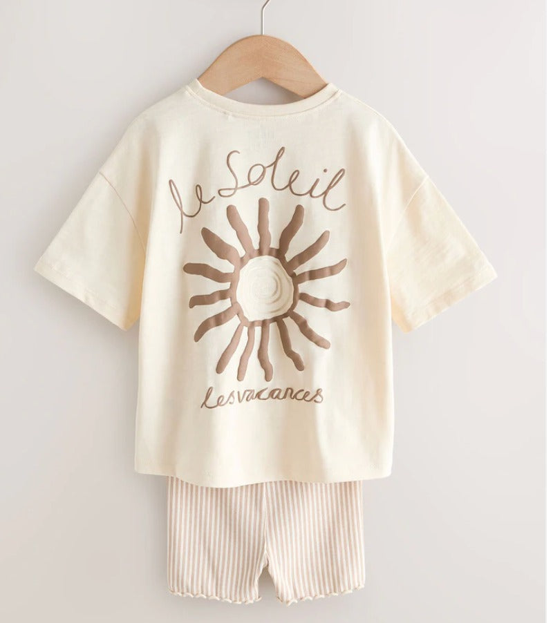 Pack X3 Conjunto Remera con estampa Solei y Short
