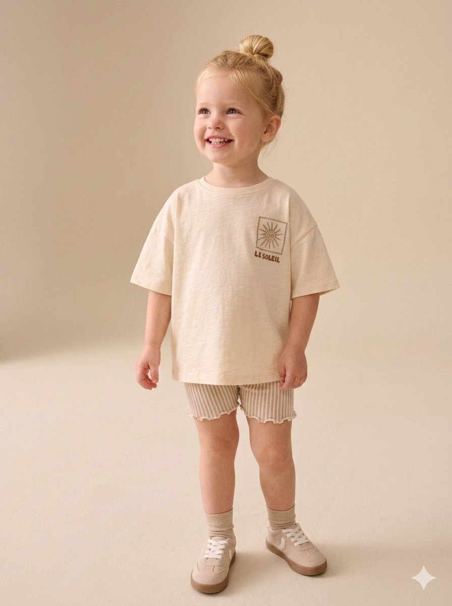 Pack X3 Conjunto Remera con estampa Solei y Short