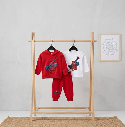 Pack X3 Conjunto Spiderman buzo con capucha, pantalon y remera