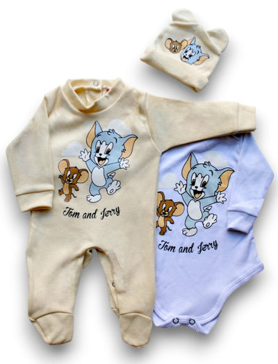 Pack X5 body, enterito y gorrito de Tom y Jerry